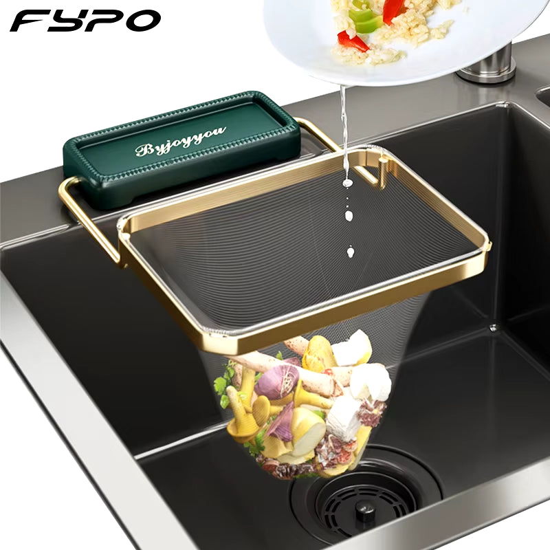 Kitchen Sink Filter Rack Foldable Sink Strainer Mesh Bag Stand Waste Garbage Storage Net Shelf Disposable Garbage Mesh Bag