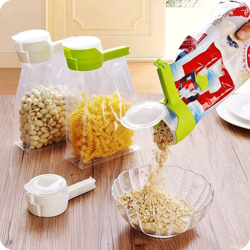 Snack Sealing Clip Fresh Keeping Sealer Clamp Plastic Food Saver Travel Kitchen Gadgets Seal Pour Food Storage Bag Cap Clip